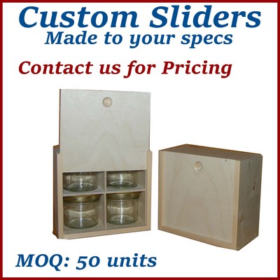 Custom Natural Slider-top with compartments made for your product - Made to Order
