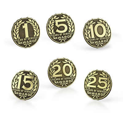 Years of Service -Lapel Pin Made in USA- Die Struck