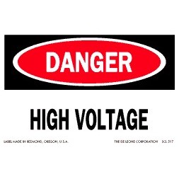 Danger, High Voltage Labels -2" x 3"