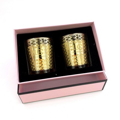 70g Silver And Gold Glass Jar Soy Wax Scented Candle 2pcs Set