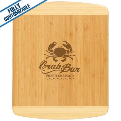 Two Tone Bamboo Cutting Board (13.5" x 11.5")