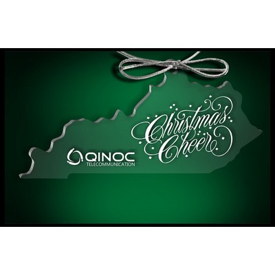 Kentucky Budget Ornament in Clear Acrylic