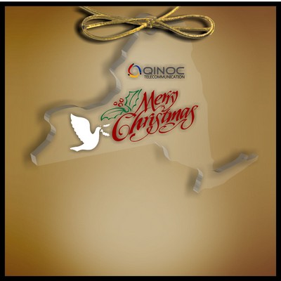 New York Ornament in Clear Acrylic