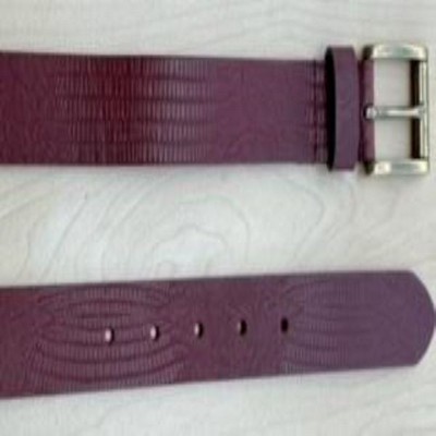 Lizard Print Leather Belt
