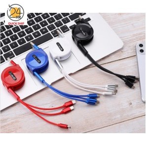 3-in-1 Retractable Charging Cable Cord For Cell Phone