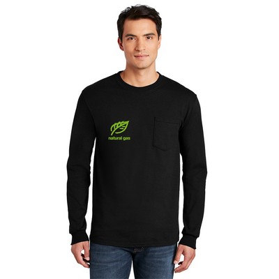 Gildan® Ultra Cotton 100% Cotton Long Sleeve T-Shirt with Pocket