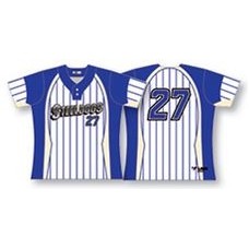 Pinstriped Baseball Jersey w/Contrast Side Panels