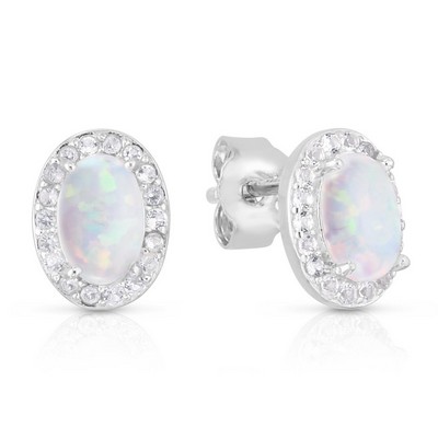 Jilco Inc. Sterling Silver Opal Earrings