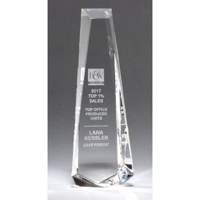 Obelisk Crystal Award 11"H