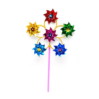 Six Sequined Pinwheels