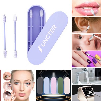 Reusable Silicon Swabs with Travel Case - Washable - Removing Makeup