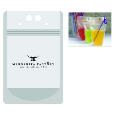 32 oz. Drink Pouch w/Plastic Straw