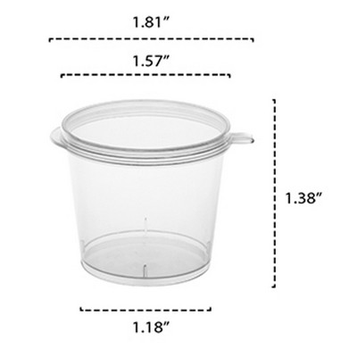 1 Oz. Plastic Hinged Lid Cups