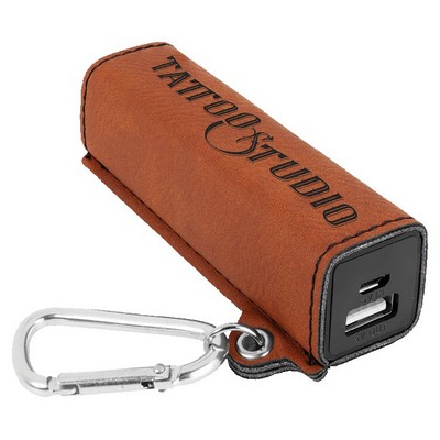Rawhide Leatherette 2200 mAh Power Bank with USB Cord