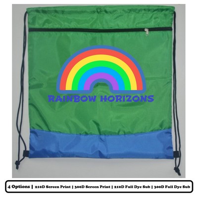 Sublimation Multi-Panel Polyester Drawstring Bag w/