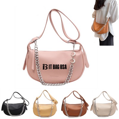 PU Leather Chain Crossbody Bag