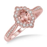 Jilco Inc. Morganite Pink & Diamond Ring