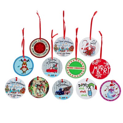 Custom 3" Full Color Ceramic Christmas Ornaments
