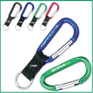Multi-Functional Aluminum Carabiner Keychain with Durable Polyester Strap