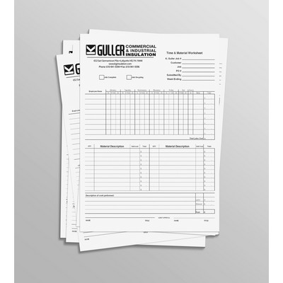 8.5" x 11" - 4 Parts NCR Carbonless Forms 1/0 Black