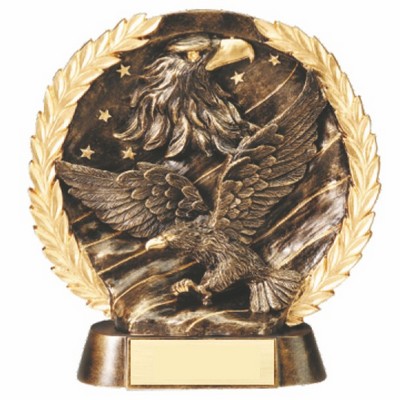 Round Eagle Resin Trophy (7"x7")