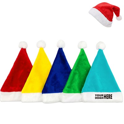 Embroidery Velvet Christmas Hat Santa Hat for Adults Unisex