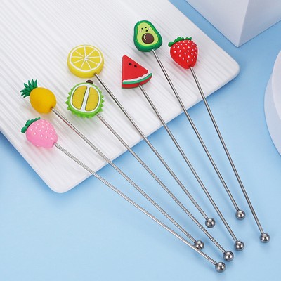 Coffee Stirring Rod with PVC Charm Top