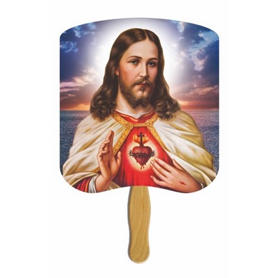 Sacred Heart Hand Fan Stock Graphic