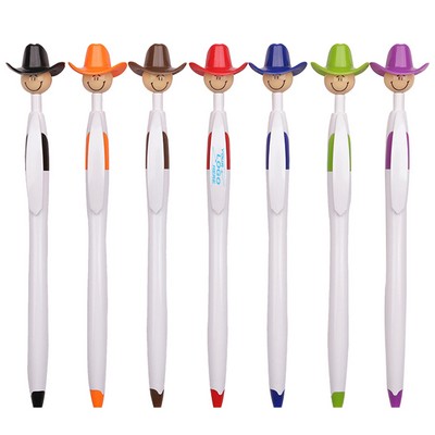 Ballpoint Pen w/Cowboy Hat Topper