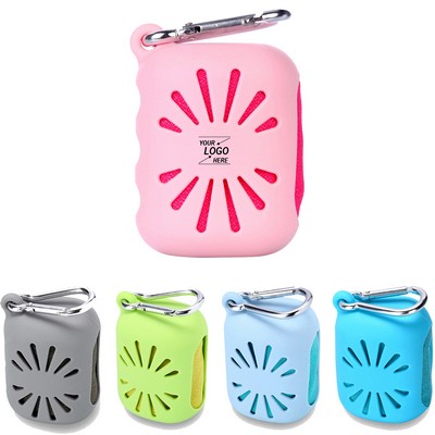 Travel Microfiber Towel with Portable Silicone Case