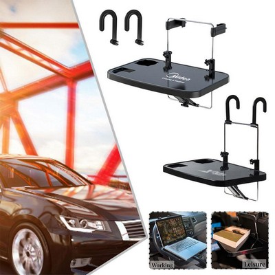 Car Universal Folding Table with Cup Holder for Steering Wheel and Headrest