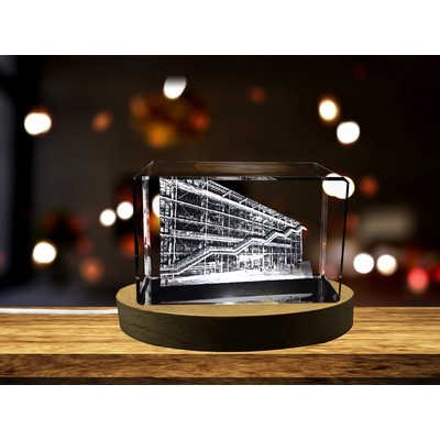 Le Centre Pompidou 3D Engraved Crystal Keepsake Recognition Award - Exquisite Architectural Souvenir