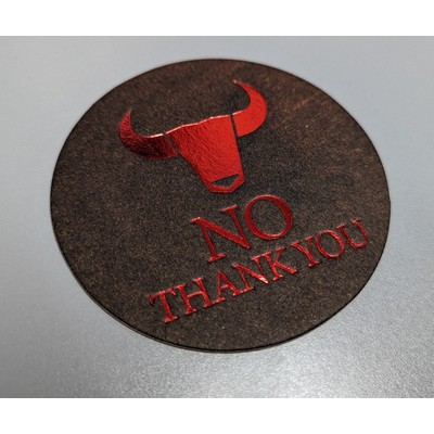 Foil Stamped Coasters - 3.5" or 4" circle - foil on 2 sides - LW