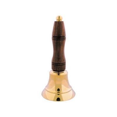 Brass School Bell with Wooden Handle