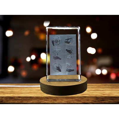 Mystical Hands 3D Engraved Crystal Trophy Award