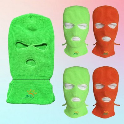 Knitted Winter 3 Hole Acrylic Full Face Cover Mask 14.5'' x 7.5''
