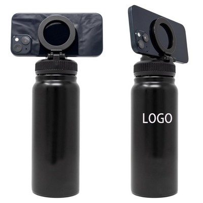 18Oz Magsafe Water Bottle Phone Mount and Tripod, Magnetic Phone Holder