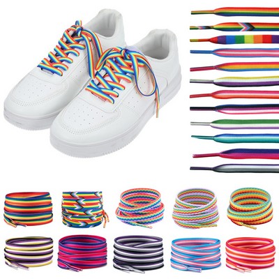 Pride Rainbow Striped Shoelaces