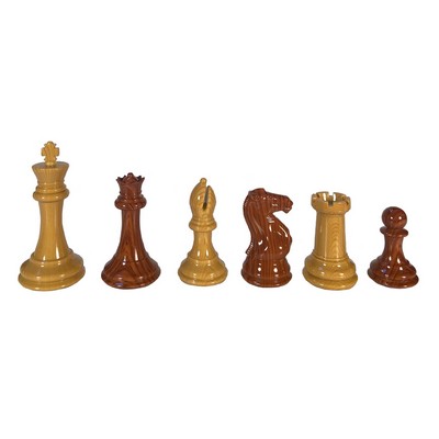 Weighted Wood Grain Spruce-Tek Chess Pieces, 4.125" King