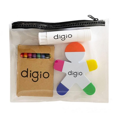 Drawing Set w/8-Color Crayon Solid Glue And Highlighter