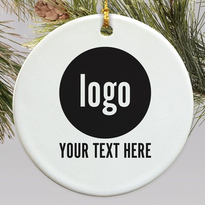 Personalized Large Corporate Logo Round Ornament