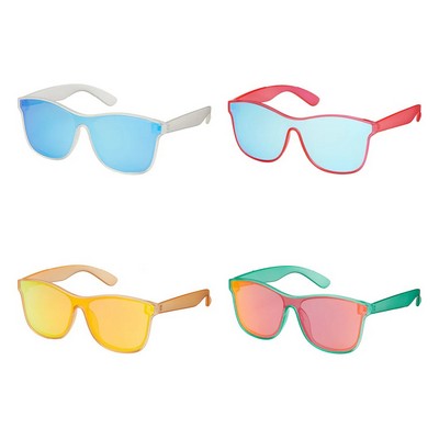Shields Wrap Mirror Color Lens Sunglasses