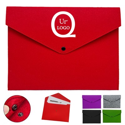 Felt Document Envelope Pouch w/ Snap Closure