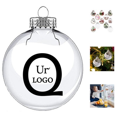 3.94" Diameter Clear Plastic Fillable Ornament Ball