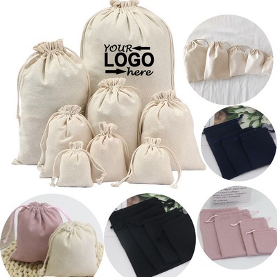 Cotton And Linen Nature Pure Drawstring Bags