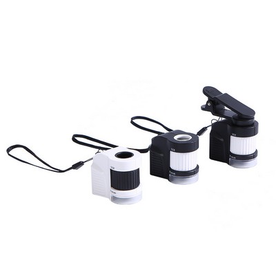 50X LED UV Lighted Mini Pocket Microscope for Mobile Phone with Clip