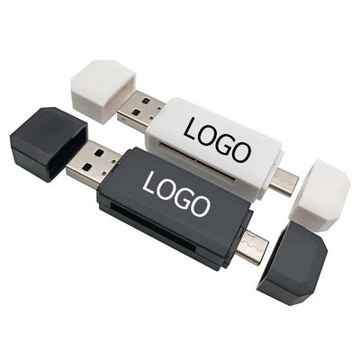 High Speed USB Adapter Dual Slots Memory SD Card Reader