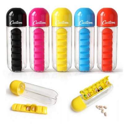 Weekly Pill Organizer Water Bottle