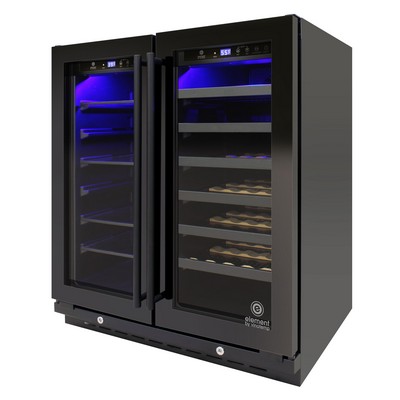 Legacy Vinotemp - 33-Bottle Or 101-Can Wine & Beverage Dual-Zone, 2 Door Cooler