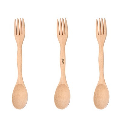 2" 1 Spork Wooden Spoon Fork